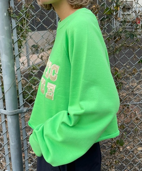 CIAOPANIC（チャオパニック）の「サテン刺繍ロゴスウェット（スウェット・レディース・グレー/オフホワイト/グリーン・FREE）」の9枚目の写真