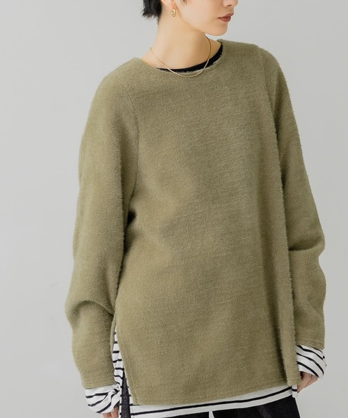 KBF（ケイビーエフ）の「フェザーBIGプルオーバー（Tシャツ/カットソー・レディース・ブラック/アイボリー/カーキ・ONE）」の19枚目の写真