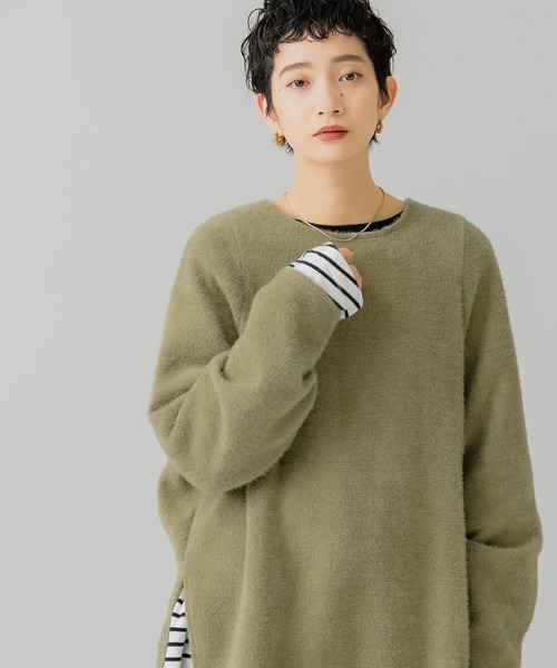 KBF（ケイビーエフ）の「フェザーBIGプルオーバー（Tシャツ/カットソー・レディース・ブラック/アイボリー/カーキ・ONE）」の20枚目の写真