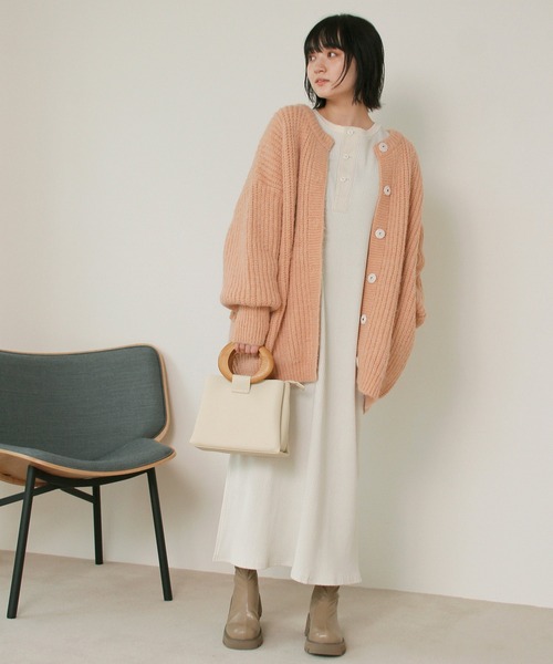 Crisp（クリスプ）の「2wayミリタリーリブワンピース（ワンピース・レディース・アイボリー/オレンジ・FREE）」の13枚目の写真