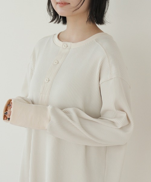 Crisp（クリスプ）の「2wayミリタリーリブワンピース（ワンピース・レディース・アイボリー/オレンジ・FREE）」の7枚目の写真