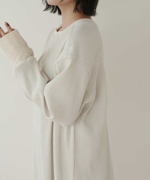 Crisp（クリスプ）の「2wayミリタリーリブワンピース（ワンピース・レディース・アイボリー/オレンジ・FREE）」の9枚目の写真