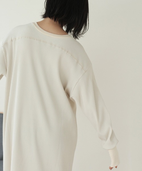 Crisp（クリスプ）の「2wayミリタリーリブワンピース（ワンピース・レディース・アイボリー/オレンジ・FREE）」の11枚目の写真