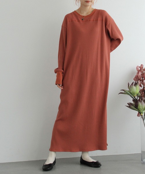 Crisp（クリスプ）の「2wayミリタリーリブワンピース（ワンピース・レディース・アイボリー/オレンジ・FREE）」の16枚目の写真