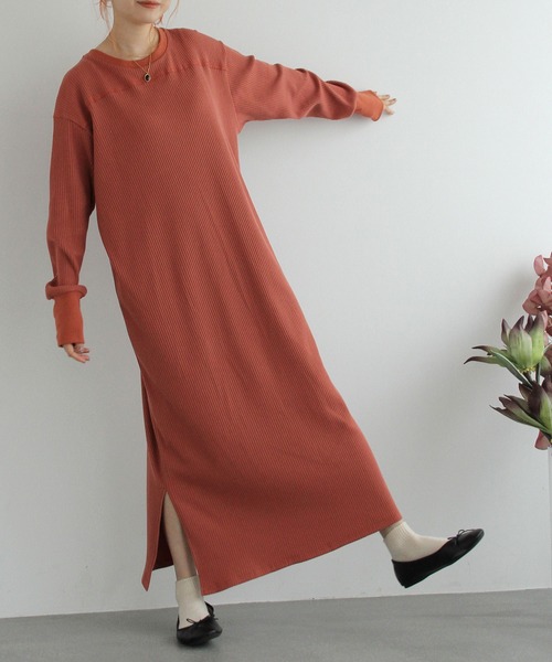 Crisp（クリスプ）の「2wayミリタリーリブワンピース（ワンピース・レディース・アイボリー/オレンジ・FREE）」の17枚目の写真