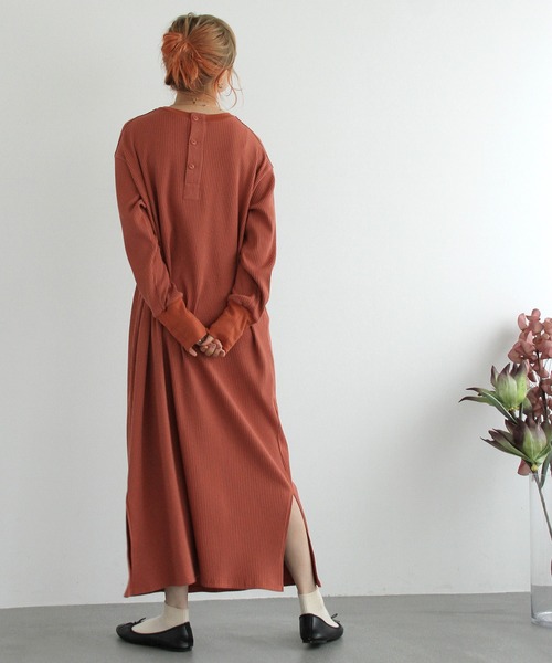 Crisp（クリスプ）の「2wayミリタリーリブワンピース（ワンピース・レディース・アイボリー/オレンジ・FREE）」の20枚目の写真