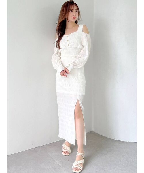 RESEXXY（リゼクシー）の「ギンガムチェックスリットタイトスカート【セットアップ着用可能】（スカート・レディース・ホワイト/ブラック/ベージュ・FREE）」の19枚目の写真