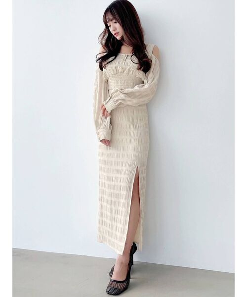 RESEXXY（リゼクシー）の「ギンガムチェックスリットタイトスカート【セットアップ着用可能】（スカート・レディース・ホワイト/ブラック/ベージュ・FREE）」の8枚目の写真