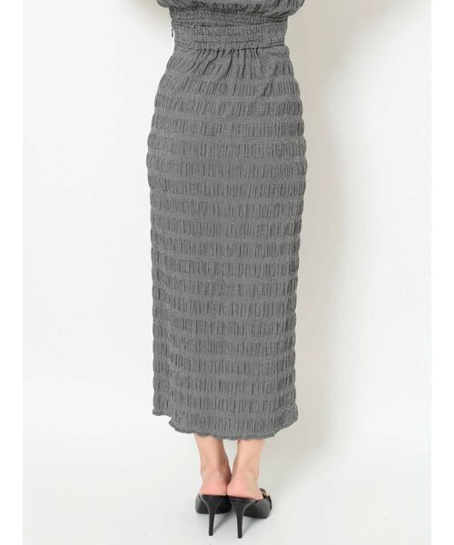 RESEXXY（リゼクシー）の「ギンガムチェックスリットタイトスカート【セットアップ着用可能】（スカート・レディース・ホワイト/ブラック/ベージュ・FREE）」の9枚目の写真