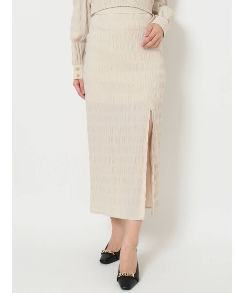 RESEXXY（リゼクシー）の「ギンガムチェックスリットタイトスカート【セットアップ着用可能】（スカート・レディース・ホワイト/ブラック/ベージュ・FREE）」の18枚目の写真