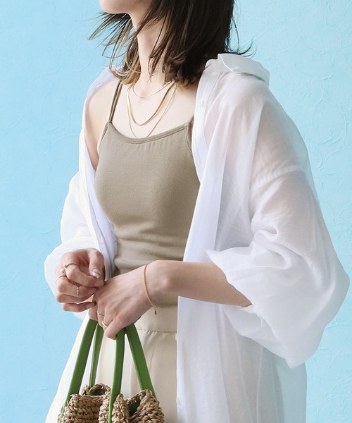 reca（レカ）の「カップ付きキャミソール（キャミソール・レディース・キナリ/ベージュ系/グリーン系/ブルー/ブラック・FREE）」の3枚目の写真