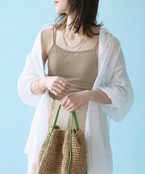 reca（レカ）の「カップ付きキャミソール（キャミソール・レディース・キナリ/ベージュ系/グリーン系/ブルー/ブラック・FREE）」の14枚目の写真