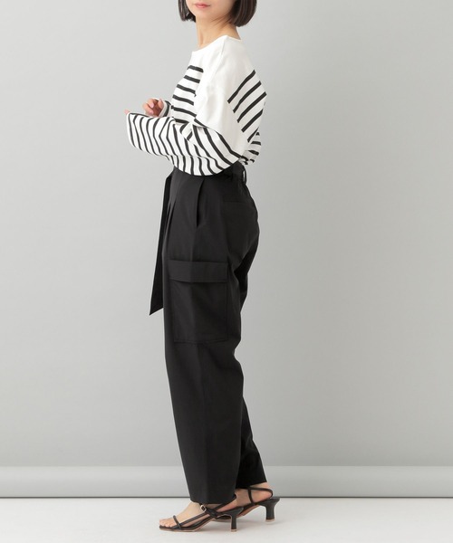 A part by（アパートバイ）の「ナイロンカーゴパンツ（カーゴパンツ・レディース・アイボリー/ブラック・FREE）」の10枚目の写真