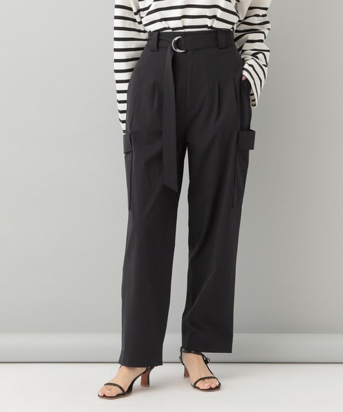 A part by（アパートバイ）の「ナイロンカーゴパンツ（カーゴパンツ・レディース・アイボリー/ブラック・FREE）」の6枚目の写真