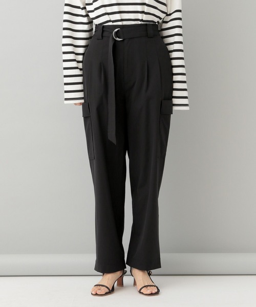 A part by（アパートバイ）の「ナイロンカーゴパンツ（カーゴパンツ・レディース・アイボリー/ブラック・FREE）」の8枚目の写真