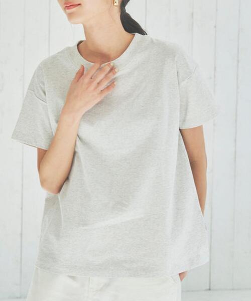 coen(コーエン)の「USAコットンクルーネックTシャツ(Tシャツ/カットソー・レディース・オフホワイト/ライトグレー/ブラック/ライトブルー・L/M)」の4枚目の写真