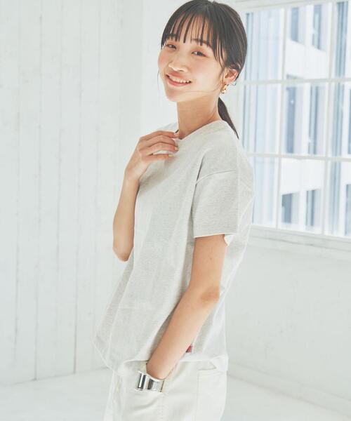 coen(コーエン)の「USAコットンクルーネックTシャツ(Tシャツ/カットソー・レディース・オフホワイト/ライトグレー/ブラック/ライトブルー・L/M)」の8枚目の写真