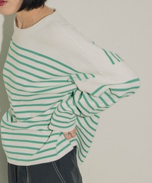 ottilie | ottilie ミラノリブボーダープルオーバー(Tシャツ/カットソー)