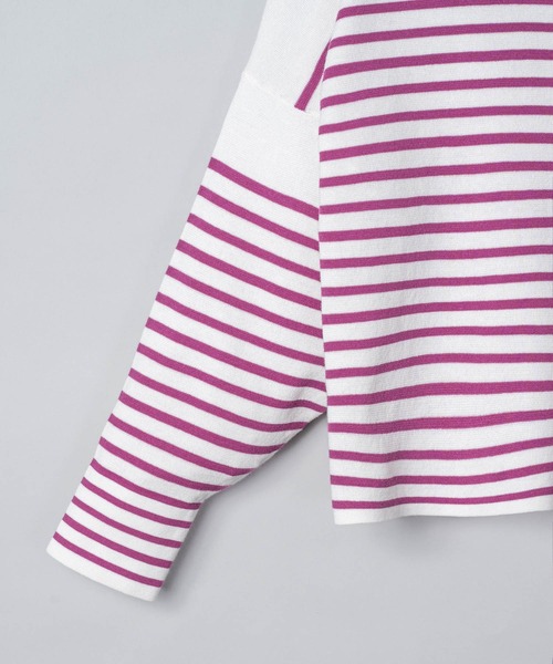 ottilie（オティーリエ）の「ottilie ミラノリブボーダープルオーバー（Tシャツ/カットソー・レディース・ピンク/グリーン/ブラック・FREE）」の6枚目の写真