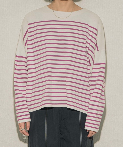 ottilie（オティーリエ）の「ottilie ミラノリブボーダープルオーバー（Tシャツ/カットソー・レディース・ピンク/グリーン/ブラック・FREE）」の16枚目の写真