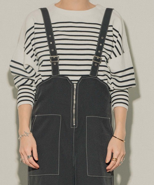 ottilie（オティーリエ）の「ottilie ミラノリブボーダープルオーバー（Tシャツ/カットソー・レディース・ピンク/グリーン/ブラック・FREE）」の13枚目の写真