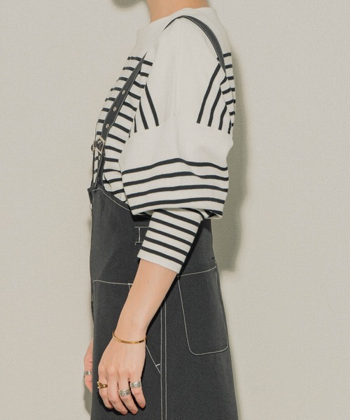 ottilie（オティーリエ）の「ottilie ミラノリブボーダープルオーバー（Tシャツ/カットソー・レディース・ピンク/グリーン/ブラック・FREE）」の14枚目の写真