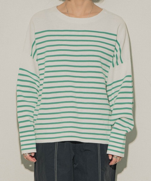 ottilie（オティーリエ）の「ottilie ミラノリブボーダープルオーバー（Tシャツ/カットソー・レディース・ピンク/グリーン/ブラック・FREE）」の19枚目の写真