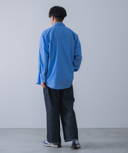 INTER FACTORY(インターファクトリー)の「てる - WIDE SILHOUETTE SHIRT / ワイドシルエットシャツ made in INTER FACTORY(シャツ/ブラウス・メンズ・チャコールグレー/ブルー・1/2/3)」の11枚目の写真