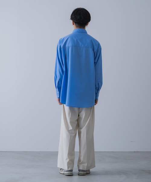 INTER FACTORY(インターファクトリー)の「てる - WIDE SILHOUETTE SHIRT / ワイドシルエットシャツ made in INTER FACTORY(シャツ/ブラウス・メンズ・チャコールグレー/ブルー・1/2/3)」の13枚目の写真