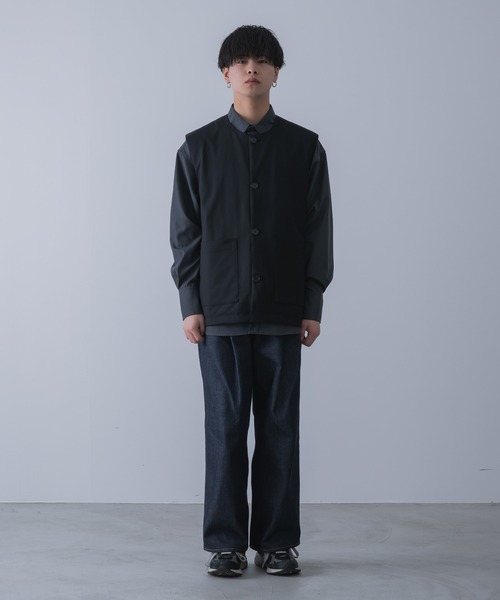INTER FACTORY(インターファクトリー)の「てる - WIDE SILHOUETTE SHIRT / ワイドシルエットシャツ made in INTER FACTORY(シャツ/ブラウス・メンズ・チャコールグレー/ブルー・1/2/3)」の16枚目の写真