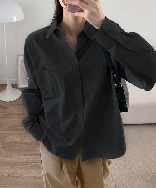 fd style（エフディ スタイル）の「2サイズの男女共用オーバーフィットシャツ（シャツ/ブラウス・レディース・Orange/LT.Blue/DK.Gray/Cream・LARGE/MEDIUM）」の2枚目の写真