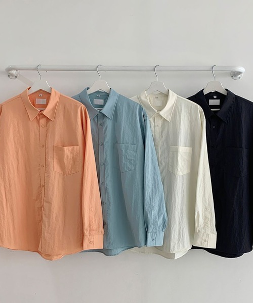 fd style（エフディ スタイル）の「2サイズの男女共用オーバーフィットシャツ（シャツ/ブラウス・レディース・Orange/LT.Blue/DK.Gray/Cream・LARGE/MEDIUM）」の22枚目の写真