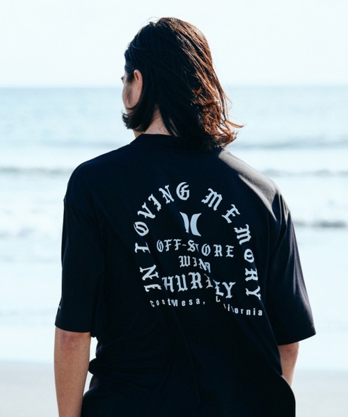 Hurley （ハーレー）の「【ムラサキスポーツ別注】Hurley/ハーレー 半袖ラッシュガード バックプリント/モックネックラッシュガード オーバーサイズ/UVカット PHANTOM OVERSIZE OFFSHOREWINDOW MOCK SHORT SLEEVE/23S01MRG05（ラッシュガード・メンズ・ブラック/ホワイト・M/L/XL）」の7枚目の写真