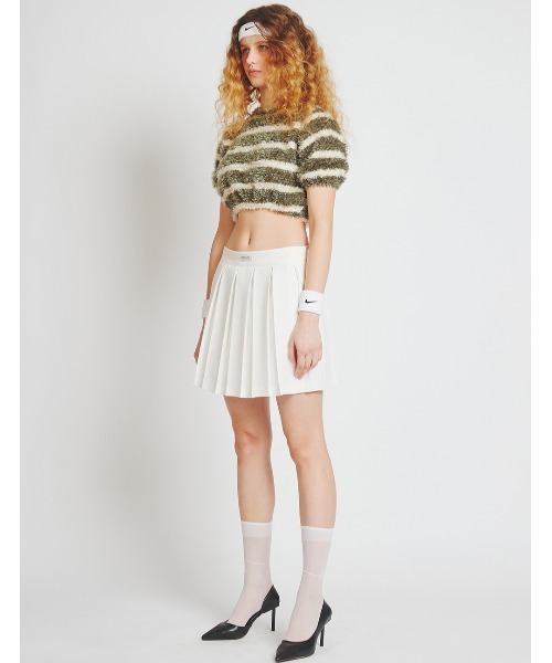 A'GAM/9×.kom『CRANK/クランク』FUR STRIPE CROP TOP/ファー