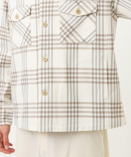 a.v.v（アーヴェヴェ）の「チェック柄CPOワイドジャケット（カバーオール・メンズ・ブルー/ベージュ・46/48/50）」の16枚目の写真