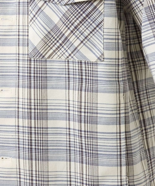 a.v.v（アーヴェヴェ）の「チェック柄CPOワイドジャケット（カバーオール・メンズ・ブルー/ベージュ・46/48/50）」の20枚目の写真