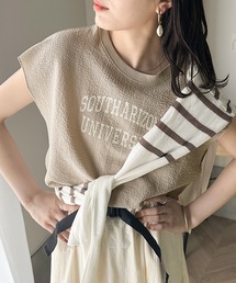 《JaVa ジャバコラボ》上品ヴィンテージ。フレンチスリーブプリントカットソー
