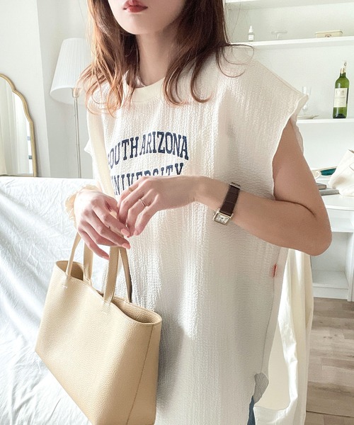Java（ジャバ）の「《JaVa ジャバコラボ》上品ヴィンテージ。フレンチスリーブプリントカットソー（Tシャツ/カットソー・レディース・ブラック/グレイッシュベージュ/オレンジ/ホワイト・LARGE/MEDIUM/SMALL/X-LARGE）」の22枚目の写真