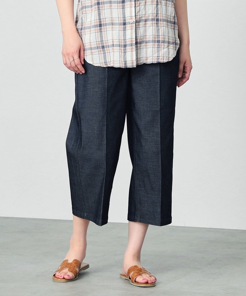 C17（シーセブンティーン）の「C17 LACHICガウチョパンツ（デニムパンツ・レディース・チェック/インディゴブルー/ベージュ/その他2・X-SMALL/SMALL/MEDIUM/LARGE/X-LARGE）」の2枚目の写真