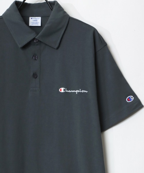 Champion（チャンピオン）の「Champion/チャンピオン コットンUSA ヘビーウェイト ロゴ ワンポイント刺繍 半袖ポロシャツ（ポロシャツ・メンズ・チャコール/ネイビー/ホワイト/ブラック/グレー・L/XL/M）」の4枚目の写真