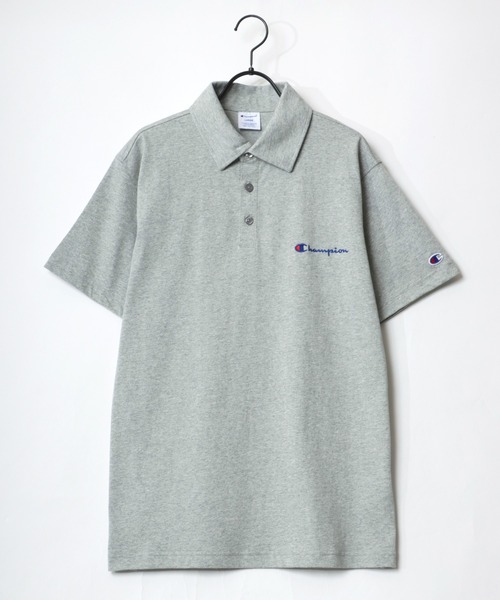 Champion（チャンピオン）の「Champion/チャンピオン コットンUSA ヘビーウェイト ロゴ ワンポイント刺繍 半袖ポロシャツ（ポロシャツ・メンズ・チャコール/ネイビー/ホワイト/ブラック/グレー・L/XL/M）」の8枚目の写真