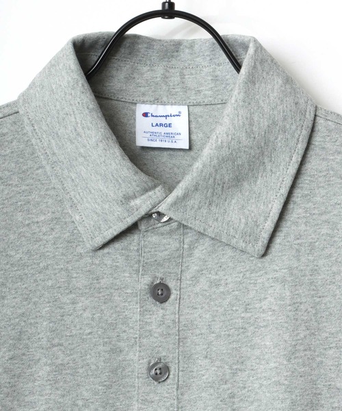 Champion（チャンピオン）の「Champion/チャンピオン コットンUSA ヘビーウェイト ロゴ ワンポイント刺繍 半袖ポロシャツ（ポロシャツ・メンズ・チャコール/ネイビー/ホワイト/ブラック/グレー・L/XL/M）」の12枚目の写真