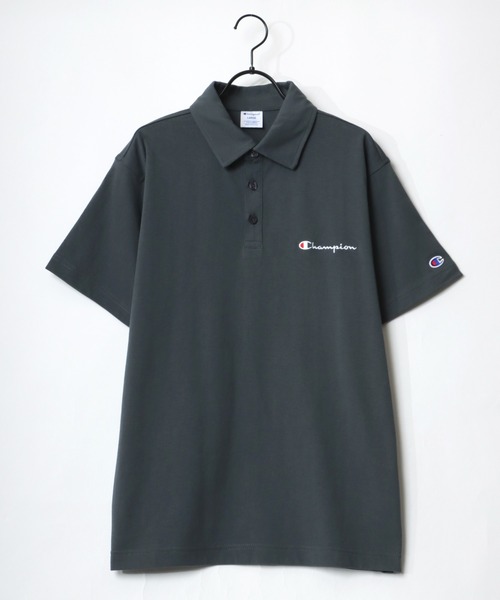 Champion（チャンピオン）の「Champion/チャンピオン コットンUSA ヘビーウェイト ロゴ ワンポイント刺繍 半袖ポロシャツ（ポロシャツ・メンズ・チャコール/ネイビー/ホワイト/ブラック/グレー・L/XL/M）」の9枚目の写真