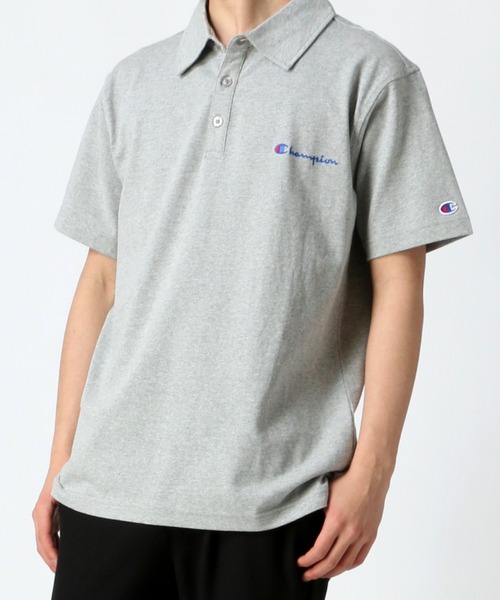 Champion（チャンピオン）の「Champion/チャンピオン コットンUSA ヘビーウェイト ロゴ ワンポイント刺繍 半袖ポロシャツ（ポロシャツ・メンズ・チャコール/ネイビー/ホワイト/ブラック/グレー・L/XL/M）」の21枚目の写真