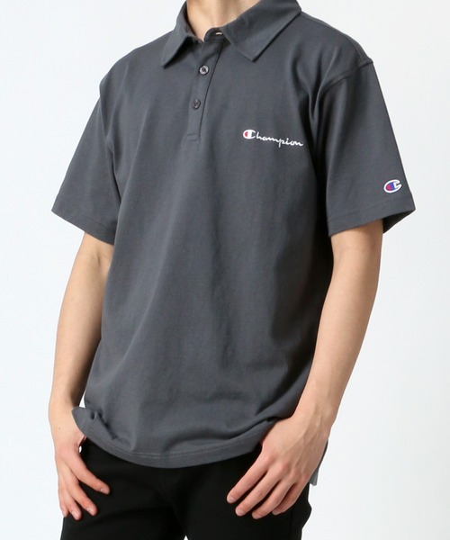 Champion（チャンピオン）の「Champion/チャンピオン コットンUSA ヘビーウェイト ロゴ ワンポイント刺繍 半袖ポロシャツ（ポロシャツ・メンズ・チャコール/ネイビー/ホワイト/ブラック/グレー・L/XL/M）」の20枚目の写真