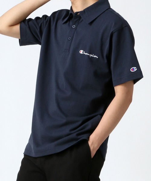 Champion（チャンピオン）の「Champion/チャンピオン コットンUSA ヘビーウェイト ロゴ ワンポイント刺繍 半袖ポロシャツ（ポロシャツ・メンズ・チャコール/ネイビー/ホワイト/ブラック/グレー・L/XL/M）」の19枚目の写真