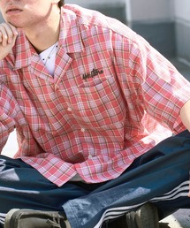 SPOC STORE | 【SPOC STORE】ロゴ刺繍 ヴィンテージライクチェック オープンカラービッグ半袖シャツ(シャツ/ブラウス)