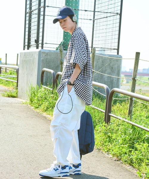 SPOC STORE（スポックストア）の「【SPOC STORE】ロゴ刺繍 ヴィンテージライクチェック オープンカラービッグ半袖シャツ（シャツ/ブラウス・メンズ・ブラック系1/ピンク系/イエロー系/ブラック系2/ネイビー系・M/L）」の9枚目の写真