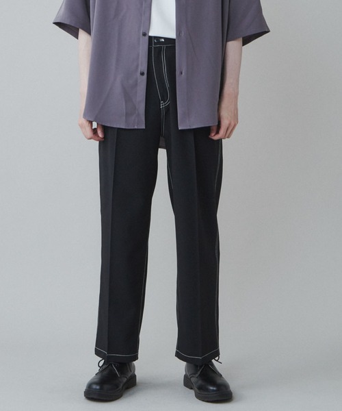 LUCY（ルーシー）の「LUCY/【セットアップ対応】イージーケア 2タックワイドスラックス（スラックス・メンズ・ブラック/ブルー/ライトグレー/ブラック系その他・MEDIUM/LARGE）」の10枚目の写真