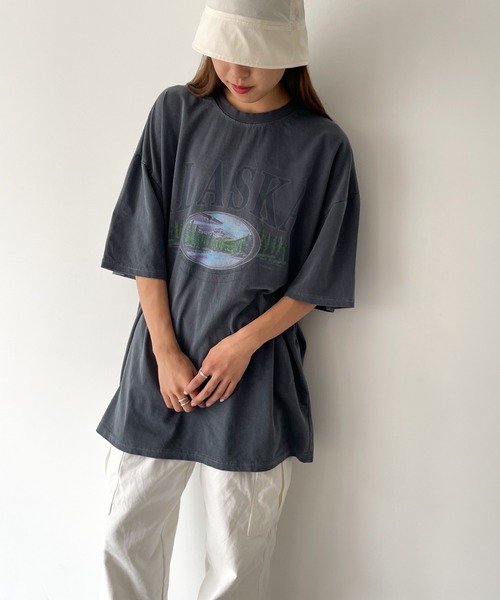 CANAL JEAN(キャナルジーン)の「El mar ALASKA半袖Tシャツ(Tシャツ/カットソー・レディース・ネイビー/ライトグレー・ONE SIZE)」の2枚目の写真